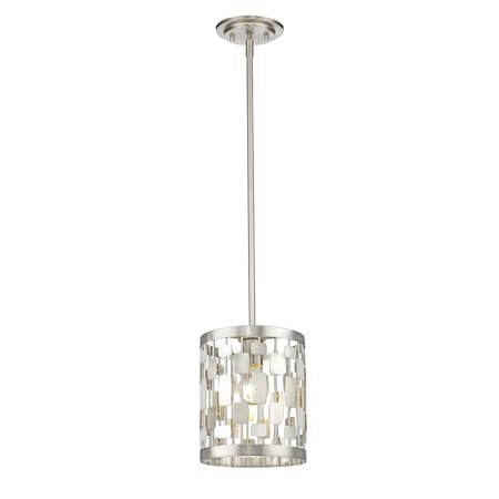 Z-Lite Almet 1 Light Mini Pendant, Brushed Nickel 430MP-BN